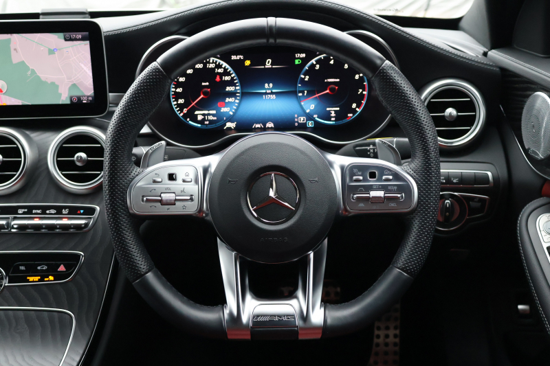 AMG Cクラス C43 4MATIC 　後期型 AMGｽﾀｲﾘﾝｸﾞPKG ﾚｰﾀﾞｰｾｰﾌﾃｨPKG ｴｱﾊﾞﾗﾝｽPKG ﾊﾟﾉﾗﾏSR ｸﾗﾝﾍﾞﾘｰ赤革 ｼｰﾄﾋｰﾀ 純正10.25ｲﾝﾁﾅﾋﾞ地ﾃﾞｼﾞ ｺｯｸﾋﾟｯﾄDisp AppleCarPlay Burmesterｻﾗｳﾝﾄﾞ Bﾓﾆﾀｰ 電動Rｹﾞｰﾄ ﾌｯﾄﾄﾗﾝｸOP 18ｲﾝﾁAW　2年保証