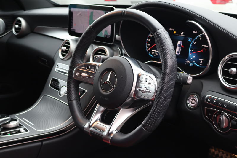 AMG Cクラス C43 4MATIC 　後期型 AMGｽﾀｲﾘﾝｸﾞPKG ﾚｰﾀﾞｰｾｰﾌﾃｨPKG ｴｱﾊﾞﾗﾝｽPKG ﾊﾟﾉﾗﾏSR ｸﾗﾝﾍﾞﾘｰ赤革 ｼｰﾄﾋｰﾀ 純正10.25ｲﾝﾁﾅﾋﾞ地ﾃﾞｼﾞ ｺｯｸﾋﾟｯﾄDisp AppleCarPlay Burmesterｻﾗｳﾝﾄﾞ Bﾓﾆﾀｰ 電動Rｹﾞｰﾄ ﾌｯﾄﾄﾗﾝｸOP 18ｲﾝﾁAW　2年保証