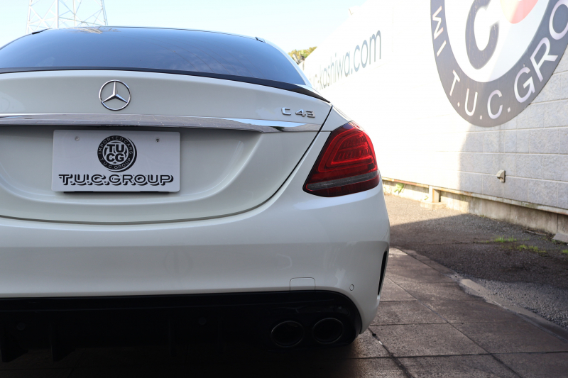 AMG Cクラス C43 4MATIC 　後期型 AMGｽﾀｲﾘﾝｸﾞPKG ﾚｰﾀﾞｰｾｰﾌﾃｨPKG ｴｱﾊﾞﾗﾝｽPKG ﾊﾟﾉﾗﾏSR ﾌﾞﾗｯｸ革 ｼｰﾄﾋｰﾀ 純正10.25ｲﾝﾁﾅﾋﾞ地ﾃﾞｼﾞ ｺｯｸﾋﾟｯﾄDisp AppleCarPlay Burmesterｻﾗｳﾝﾄﾞ Bﾓﾆﾀｰ 電動Rｹﾞｰﾄ ﾌｯﾄﾄﾗﾝｸOP KW車高調 AMG19ｲﾝﾁAW　2年保証