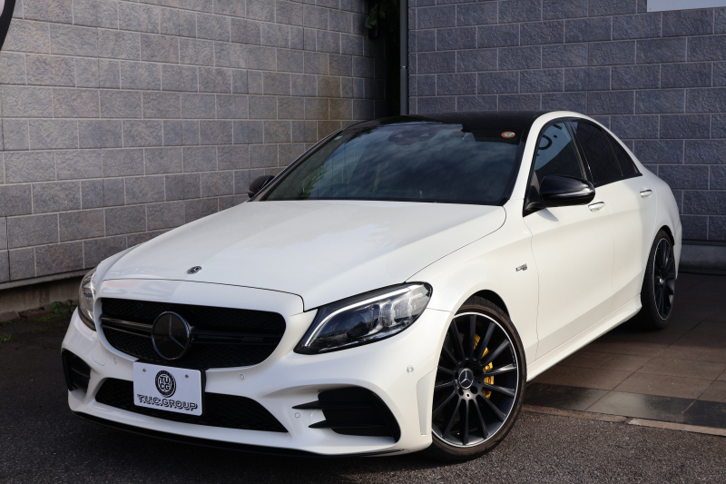 AMG Cクラス C43 4MATIC 　後期型 AMGｽﾀｲﾘﾝｸﾞPKG ﾚｰﾀﾞｰｾｰﾌﾃｨPKG ｴｱﾊﾞﾗﾝｽPKG ﾊﾟﾉﾗﾏSR ﾌﾞﾗｯｸ革 ｼｰﾄﾋｰﾀ 純正10.25ｲﾝﾁﾅﾋﾞ地ﾃﾞｼﾞ ｺｯｸﾋﾟｯﾄDisp AppleCarPlay Burmesterｻﾗｳﾝﾄﾞ Bﾓﾆﾀｰ 電動Rｹﾞｰﾄ ﾌｯﾄﾄﾗﾝｸOP KW車高調 AMG19ｲﾝﾁAW　2年保証