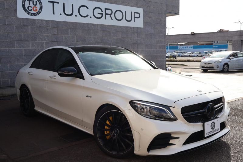 AMG Cクラス C43 4MATIC 　後期型 AMGｽﾀｲﾘﾝｸﾞPKG ﾚｰﾀﾞｰｾｰﾌﾃｨPKG ｴｱﾊﾞﾗﾝｽPKG ﾊﾟﾉﾗﾏSR ﾌﾞﾗｯｸ革 ｼｰﾄﾋｰﾀ 純正10.25ｲﾝﾁﾅﾋﾞ地ﾃﾞｼﾞ ｺｯｸﾋﾟｯﾄDisp AppleCarPlay Burmesterｻﾗｳﾝﾄﾞ Bﾓﾆﾀｰ 電動Rｹﾞｰﾄ ﾌｯﾄﾄﾗﾝｸOP KW車高調 AMG19ｲﾝﾁAW　2年保証