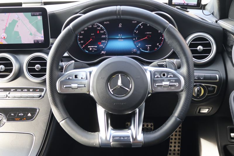 AMG Cクラス C43 4MATIC 　後期型 AMGｽﾀｲﾘﾝｸﾞPKG ﾚｰﾀﾞｰｾｰﾌﾃｨPKG ｴｱﾊﾞﾗﾝｽPKG ﾊﾟﾉﾗﾏSR ﾌﾞﾗｯｸ革 ｼｰﾄﾋｰﾀ 純正10.25ｲﾝﾁﾅﾋﾞ地ﾃﾞｼﾞ ｺｯｸﾋﾟｯﾄDisp AppleCarPlay Burmesterｻﾗｳﾝﾄﾞ Bﾓﾆﾀｰ 電動Rｹﾞｰﾄ ﾌｯﾄﾄﾗﾝｸOP KW車高調 AMG19ｲﾝﾁAW　2年保証