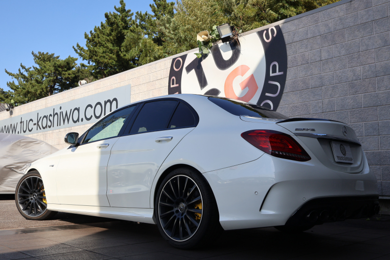 AMG Cクラス C43 4MATIC 　後期型 AMGｽﾀｲﾘﾝｸﾞPKG ﾚｰﾀﾞｰｾｰﾌﾃｨPKG ｴｱﾊﾞﾗﾝｽPKG ﾊﾟﾉﾗﾏSR ﾌﾞﾗｯｸ革 ｼｰﾄﾋｰﾀ 純正10.25ｲﾝﾁﾅﾋﾞ地ﾃﾞｼﾞ ｺｯｸﾋﾟｯﾄDisp AppleCarPlay Burmesterｻﾗｳﾝﾄﾞ Bﾓﾆﾀｰ 電動Rｹﾞｰﾄ ﾌｯﾄﾄﾗﾝｸOP KW車高調 AMG19ｲﾝﾁAW　2年保証