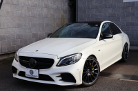AMG Cクラス C43 4MATIC 　後期型 AMGｽﾀｲﾘﾝｸﾞPKG ﾚｰﾀﾞｰｾｰﾌﾃｨPKG ｴｱﾊﾞﾗﾝｽPKG ﾊﾟﾉﾗﾏSR ﾌﾞﾗｯｸ革 ｼｰﾄﾋｰﾀ 純正10.25ｲﾝﾁﾅﾋﾞ地ﾃﾞｼﾞ ｺｯｸﾋﾟｯﾄDisp AppleCarPlay Burmesterｻﾗｳﾝﾄﾞ Bﾓﾆﾀｰ 電動Rｹﾞｰﾄ ﾌｯﾄﾄﾗﾝｸOP KW車高調 AMG19ｲﾝﾁAW　2年保証
